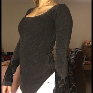 long sleeve with embroidered sleeves-free people